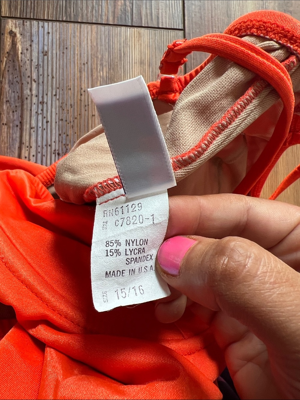 Avon Bright Orange One Piece Swimsuit - Picture 9 of 13